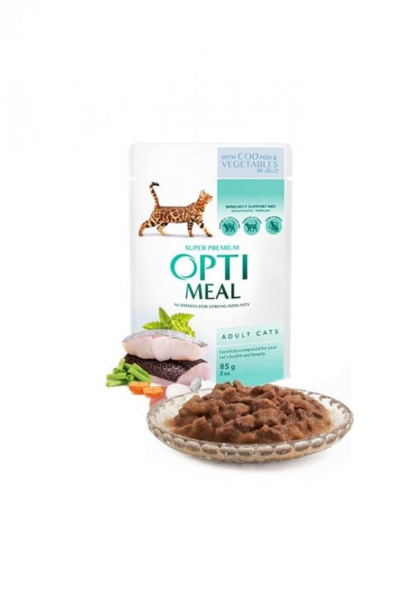 OptiMeal Morina Balıklı Ve Sebzeli Kedi Konservesi 85gr