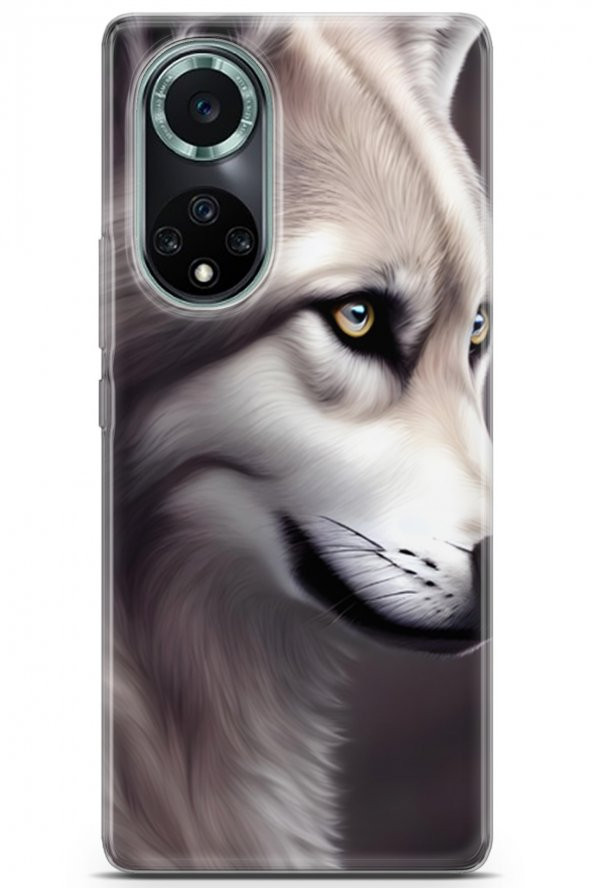 Honor 50 Uyumlu Kılıf Dogs 01 Yakışıklı Kurt Telefon Kılıfı Açık Kahve