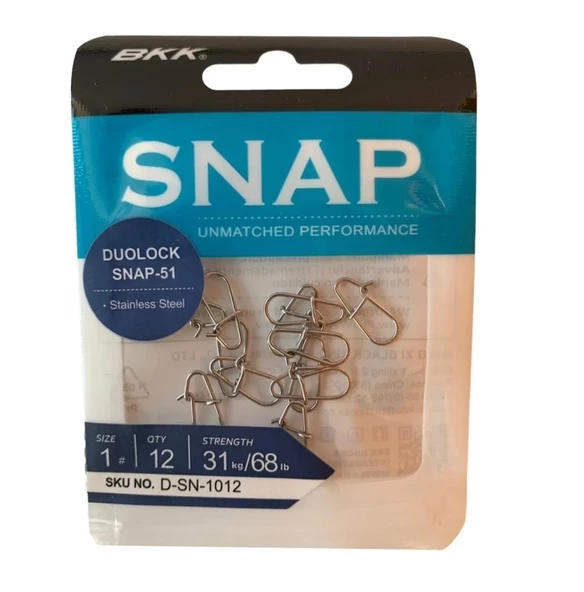BKK Duolock Snap-51 Yapay Yem Klipsi (12'li Paket)