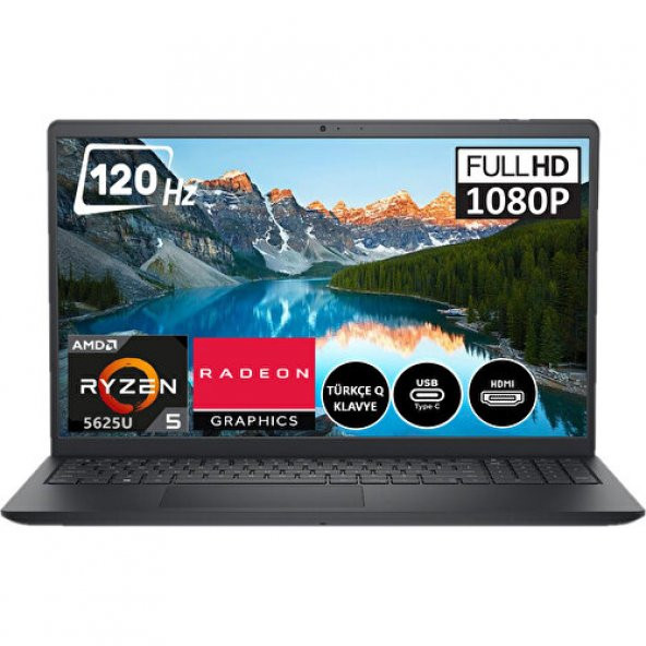 Dell Inspiron 3525-3525221U Amd Ryzen 5 5625U 8GB 256GB SSD 15.6 FHD Ubuntu Taşınabilir Bilgisayar