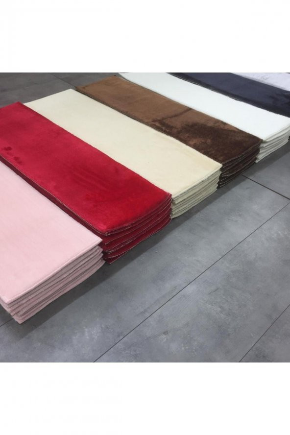 Comfort Bordo (1 ADET) Pufidik Peluş Merdiven Halısı Kaymaz Deri Tabanlı Basamak Paspası - 2