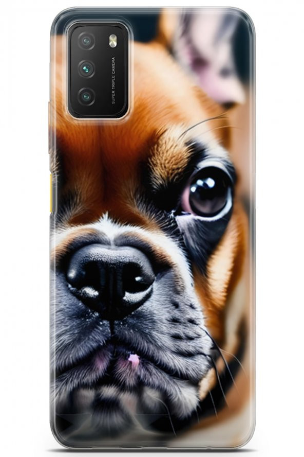 Xiaomi Poco M3 Uyumlu Kılıf Dogs 10 İngiliz Mastiff Full HD Kılıf Kahverengi