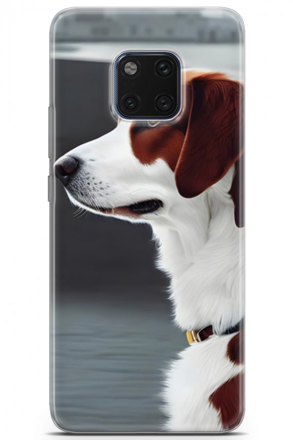 Huawei Mate 20 Pro Uyumlu Kılıf Dogs 18 Süvari Köpeği Parlak Kılıf Koyu Kahve