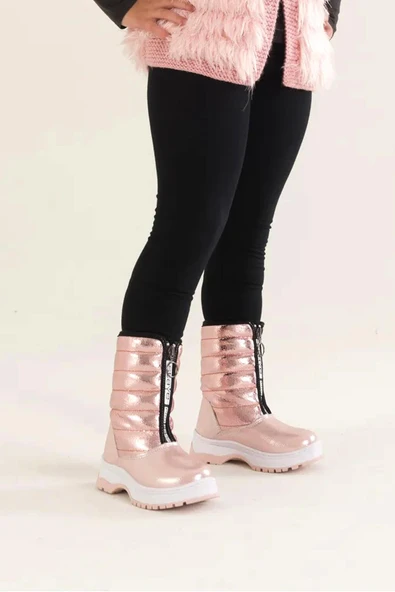 Papuç Sepeti Arzn-3394 Cırtlı Kaymaz Taban Kız Çocuk Bot Çizme - Resim 2