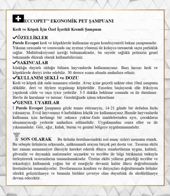 Purele Eccopet Ekonomik Pet Bakım Şampuanı 400ml - 3