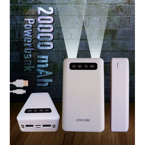 JNUOBI DY-32 20,000 mAh Powerbank 2 USB Taşınabilir Şarj Aleti