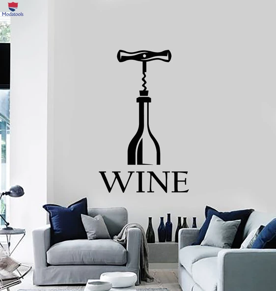 Dekoratif Duvar Sticker Bar Şarap Tirbuşon Şişe Açacağı Mutfak Çıkartmaları ürün görseli