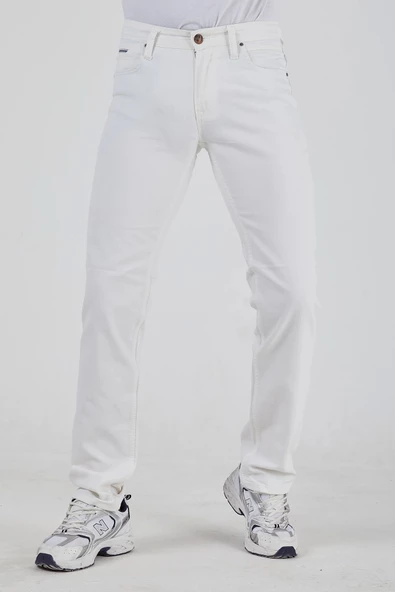 Murratto Erkek Baggy Style Beyaz 5 Cep Kot Pantolon - 3