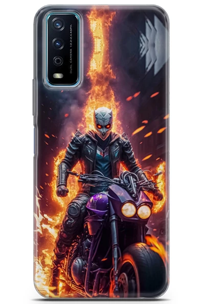 Vivo Y20 Uyumlu Kılıf Milano 12 Hayalet Sürücü Tasarım Kılıf Turuncu