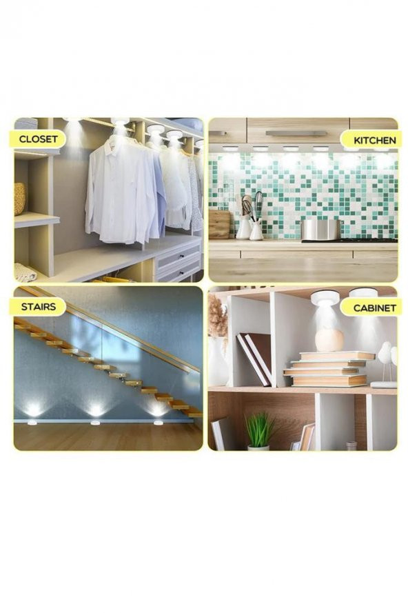 Panther PT-1114 Gri Dolap İçi Lamba - Beyaz Işık Cob Led Gece Aydınlatması - 7