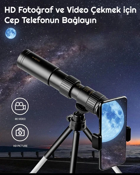 TriLine 10-300x40mm Zoom Monoküler Teleskop Taşınabilir Su Geçirmez Dürbün - 3