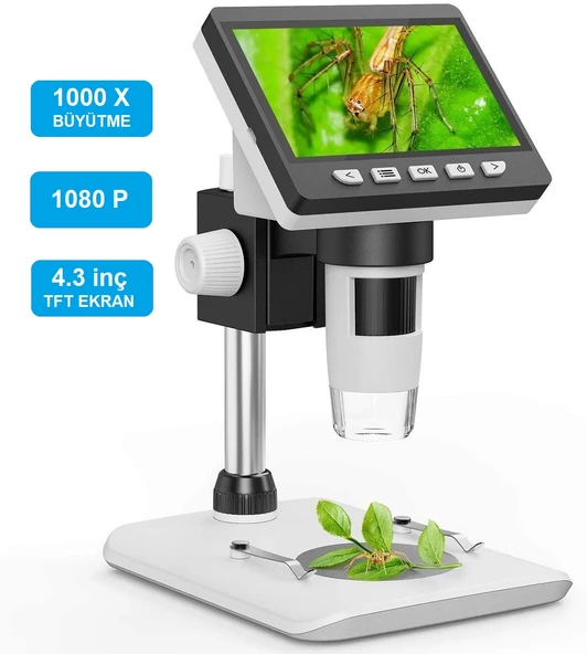TriLine 1000X Dijital 1080P 4.3 inç LCD Ekranlı USB HD Mikroskop ürün görseli 1