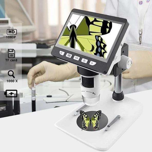 TriLine 1000X Dijital 1080P 4.3 inç LCD Ekranlı USB HD Mikroskop - 2