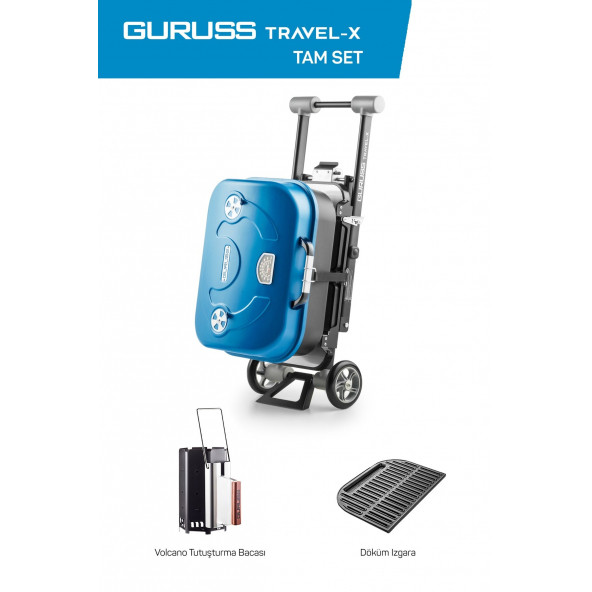Travel-x Taşınabilir Mangal Tam Set Mavi