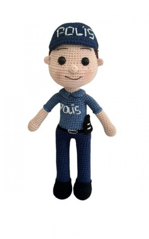 Telsizli Polis Bebek Amigurumi Organik Oyuncak - 1