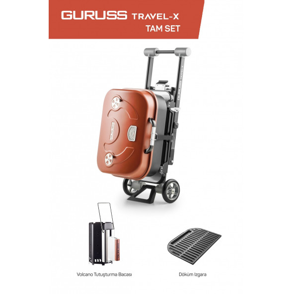 Travel-x Taşınabilir Mangal Tam Set Oksit Kırmızı