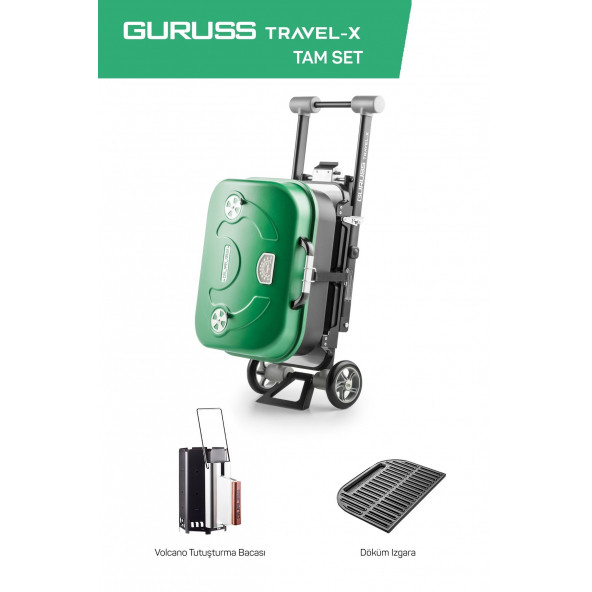 Travel-x Taşınabilir Mangal Tam Set Yeşil