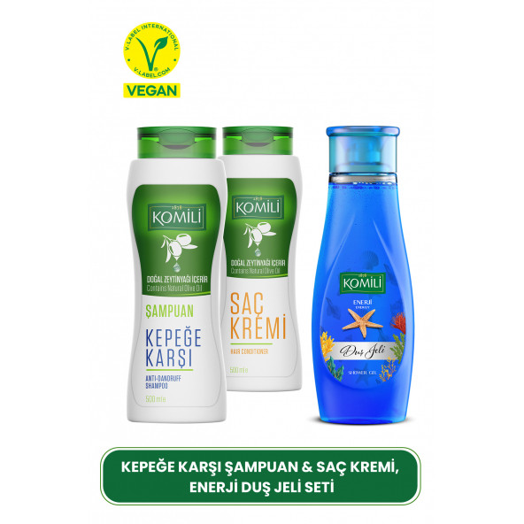 Kepeğe Karşı Etkili Şampuan & Saç Kremi + Duş Jeli Set - 3 X 500 ml