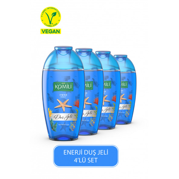 Enerji Vegan Seyahat Boy Duş Jeli Avantajlı Set - Ferah Koku - 4 X 200 ML