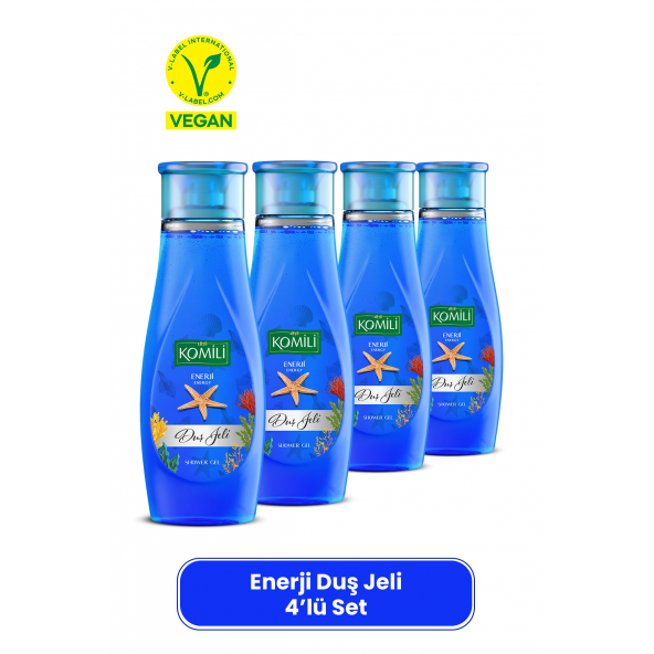 Komili Enerji Vegan Duş Jeli 4lü Set - Ferah Koku - 4 X 500 ML