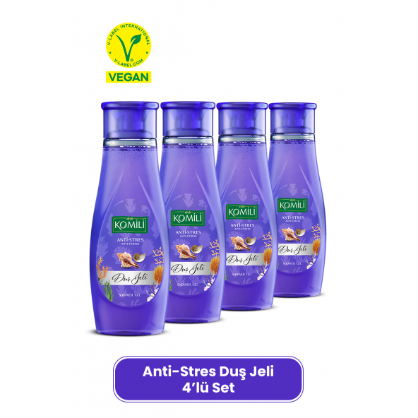 Komili Anti-Stres Vegan Duş Jeli 4lü Set - Egzotik Koku - 4 X 500 ML