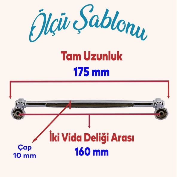 Sütun Mobilya Mutfak Dolabı Çekmece Dolap Kapak Kulpu Düz Metal Kulp Kulbu Kulpu 160 Mm Krom - 2