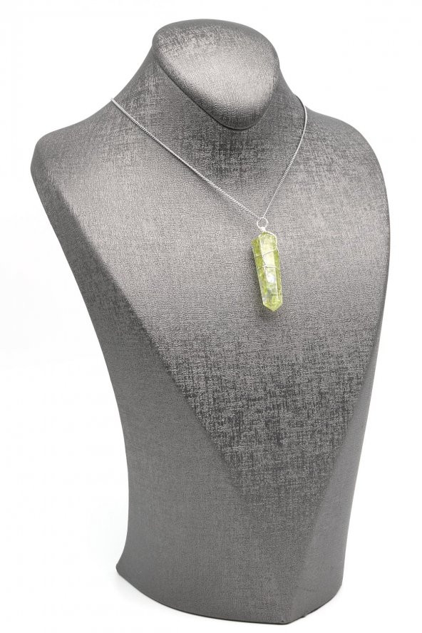 Zebercet Doğal Taş Tel Sarmalı Orgonit Kolye - Resim 2