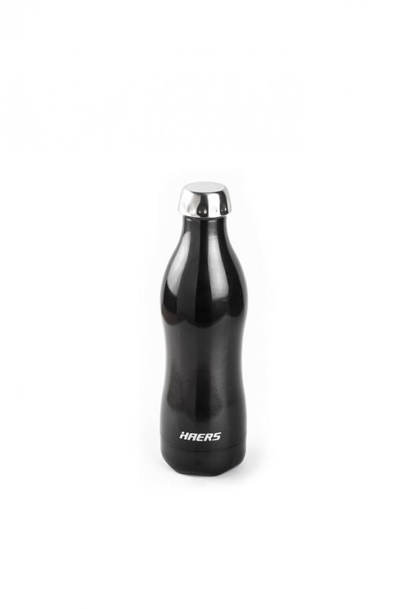 HAERS KOYU GRİ PASLANMAZ ÇELİK TERMOS ŞİŞE 500ML