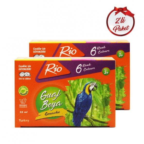 Rio 6 Renk Guaj Boya Seti 2 Paket