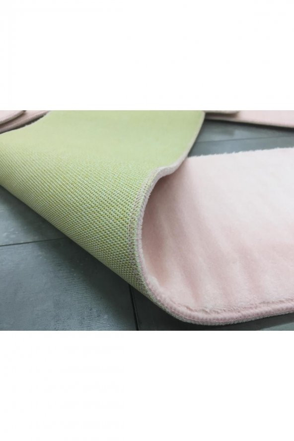 Comfort Pudra (1 ADET) Pufidik Peluş Merdiven Halısı Kaymaz Deri Tabanlı Basamak Paspası - 5