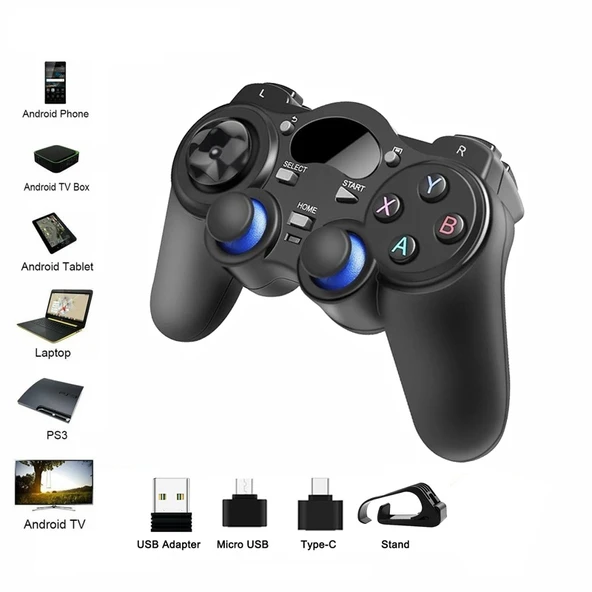 TriLine 2.4Ghz Android Telefon Kablosuz Oyun Kolu Gamepad PC TV Box PS3 - Resim 5