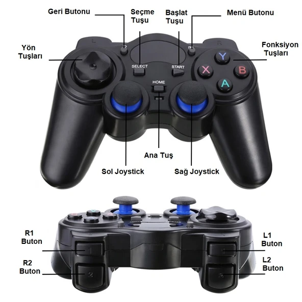 TriLine 2.4Ghz Android Telefon Kablosuz Oyun Kolu Gamepad PC TV Box PS3 - Resim 4