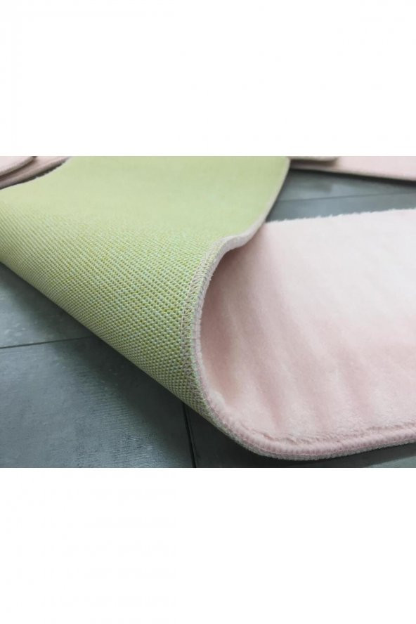 Comfort Pudra (5 Adet) Merdiven Halısı Pufidik Peluş Kaymaz Deri Tabanlı Basamak Paspası - 3