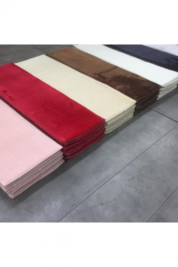 Comfort Pudra (5 Adet) Merdiven Halısı Pufidik Peluş Kaymaz Deri Tabanlı Basamak Paspası - 6