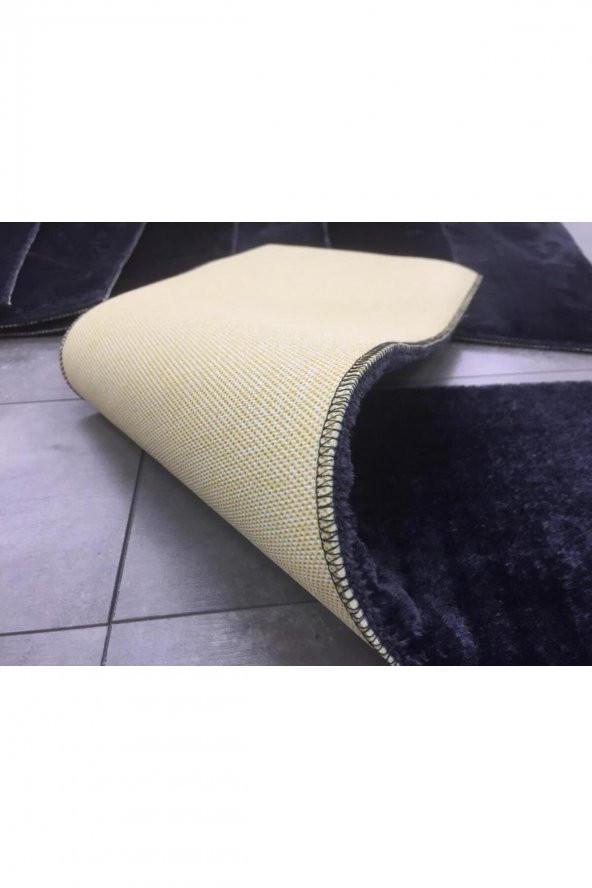 Comfort Siyah (5 Adet) Merdiven Halısı Pufidik Peluş Kaymaz Deri Tabanlı Basamak Paspası - 5