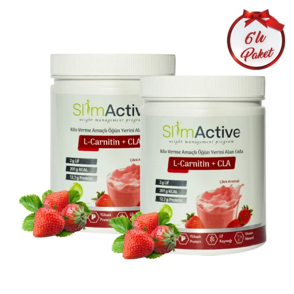 Slim Active Çilek Aromalı Diyet Öğün 6 Adet