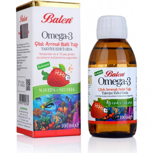 Balen Çilek Aromalı Omega 3 Balık Yağı 100 Ml