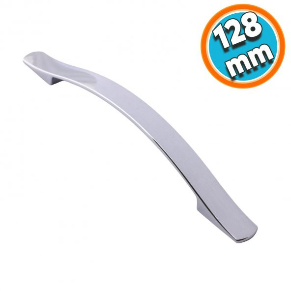 Mobilya Banyo Mutfak Dolabı Çekmece Dolap Kapak Kulpu Düz Metal Kulp Kulbu Kulpu 128 mm Krom ürün görseli