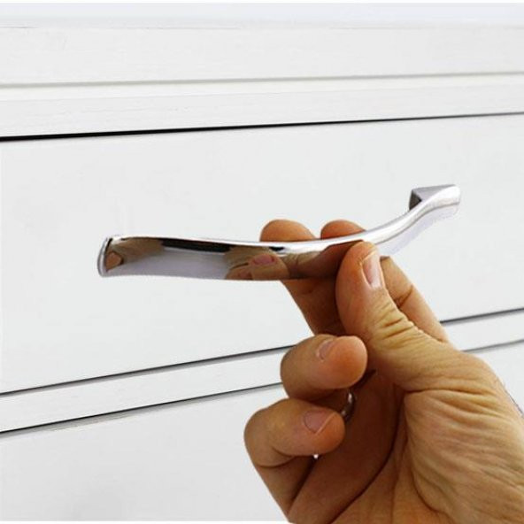 Mobilya Banyo Mutfak Dolabı Çekmece Dolap Kapak Kulpu Düz Metal Kulp Kulbu Kulpu 128 mm Krom - 3