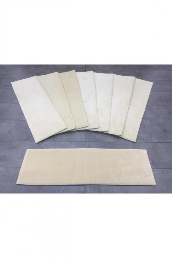 Comfort Vizon (5 Adet) Merdiven Halısı Pufidik Peluş Kaymaz Deri Tabanlı Basamak Paspası - 2