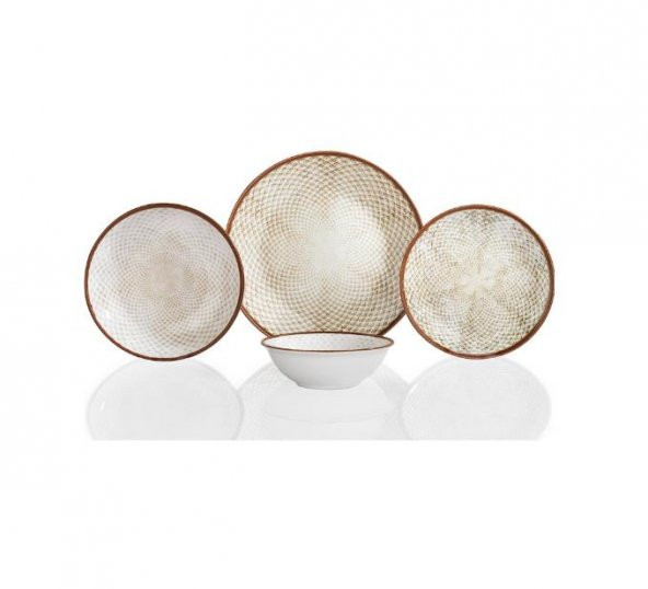 Schafer Zoya 24 Parça 6 Kişilik Yemek Takımı Kahverengi KAH01