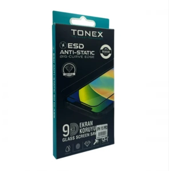 Tonex 15 Pro Max Uyumlu Anti Statik 9D Ekran Koruyucu