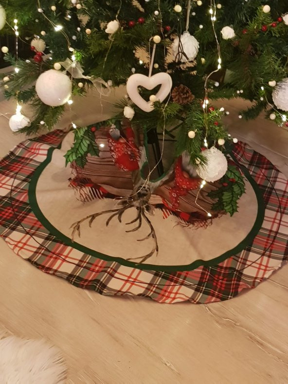 Yılbaşı Çam Ağacı Örtüsü Gnome ve geyikleri Christmas partisi - 6