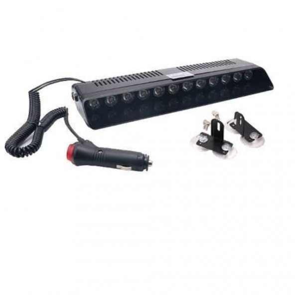 12 Ledli Cam Içi Çakar Vantuzlu Çakar Lamba Kırmızı-Beyaz-Mavi (527719254) - 2