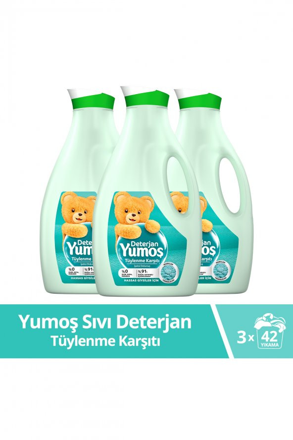 Yumoş Sıvı Bakım Çamaşır Deterjanı Hassas Giysiler Için Tüylenme Karşıtı Ipeksi Dokunuş 2520ml 3adet