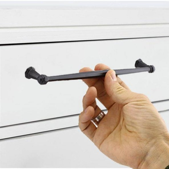 Sütun Mobilya Mutfak Dolabı Çekmece Dolap Kapak Kulpu Düz Metal Kulpları Kulbu Kulpu 224 Mm Siyah - 4