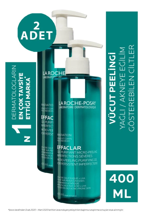 La Roche Posay Effaclar Gel Purifying Micro Peeling 400 ml 2 Adet