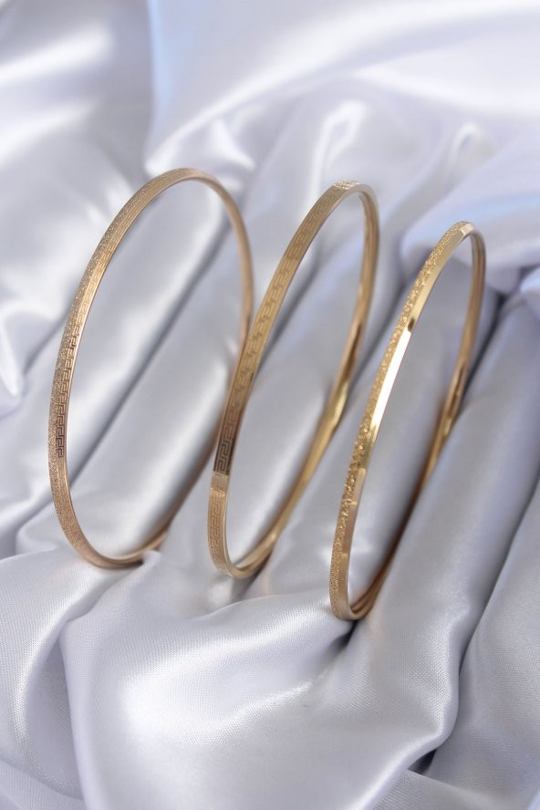 316L Çelik Gold Renk İşleme Detay Ajda Model Kadın Bileklik ürün görseli