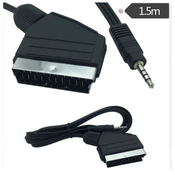 Uydu Av Kablo 3.5mm Erkek Scart Kısa Jack