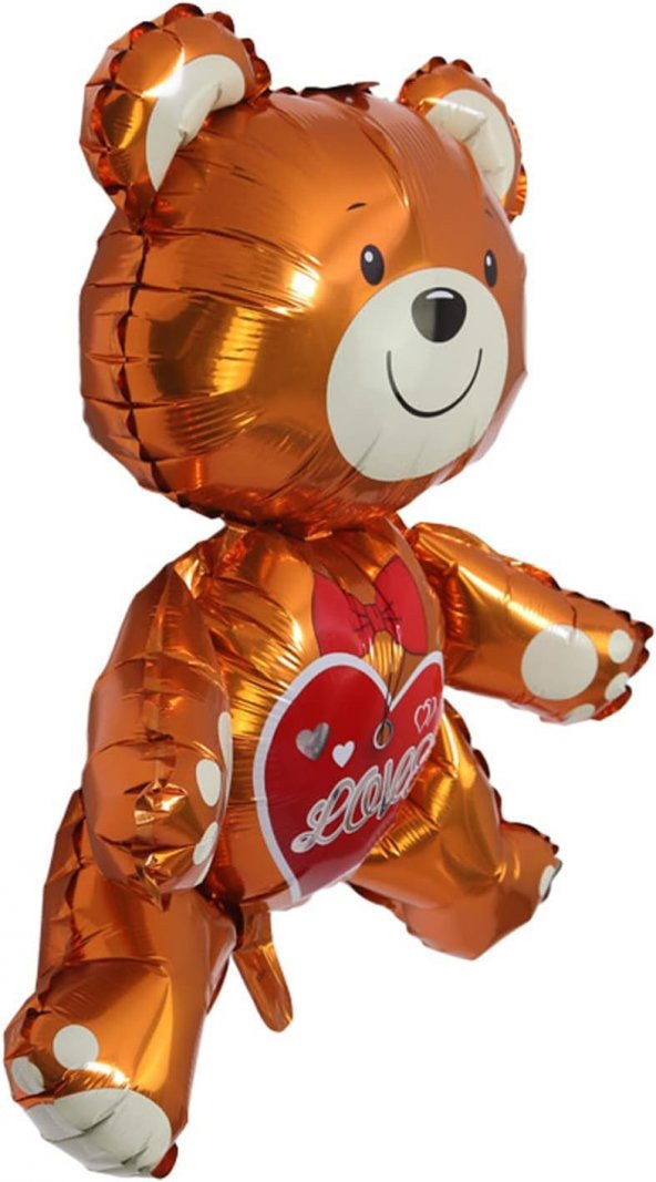 Love Yazılı Ayıcık Sevimli Teddy Bear 3D Folyo Balon 65 cm